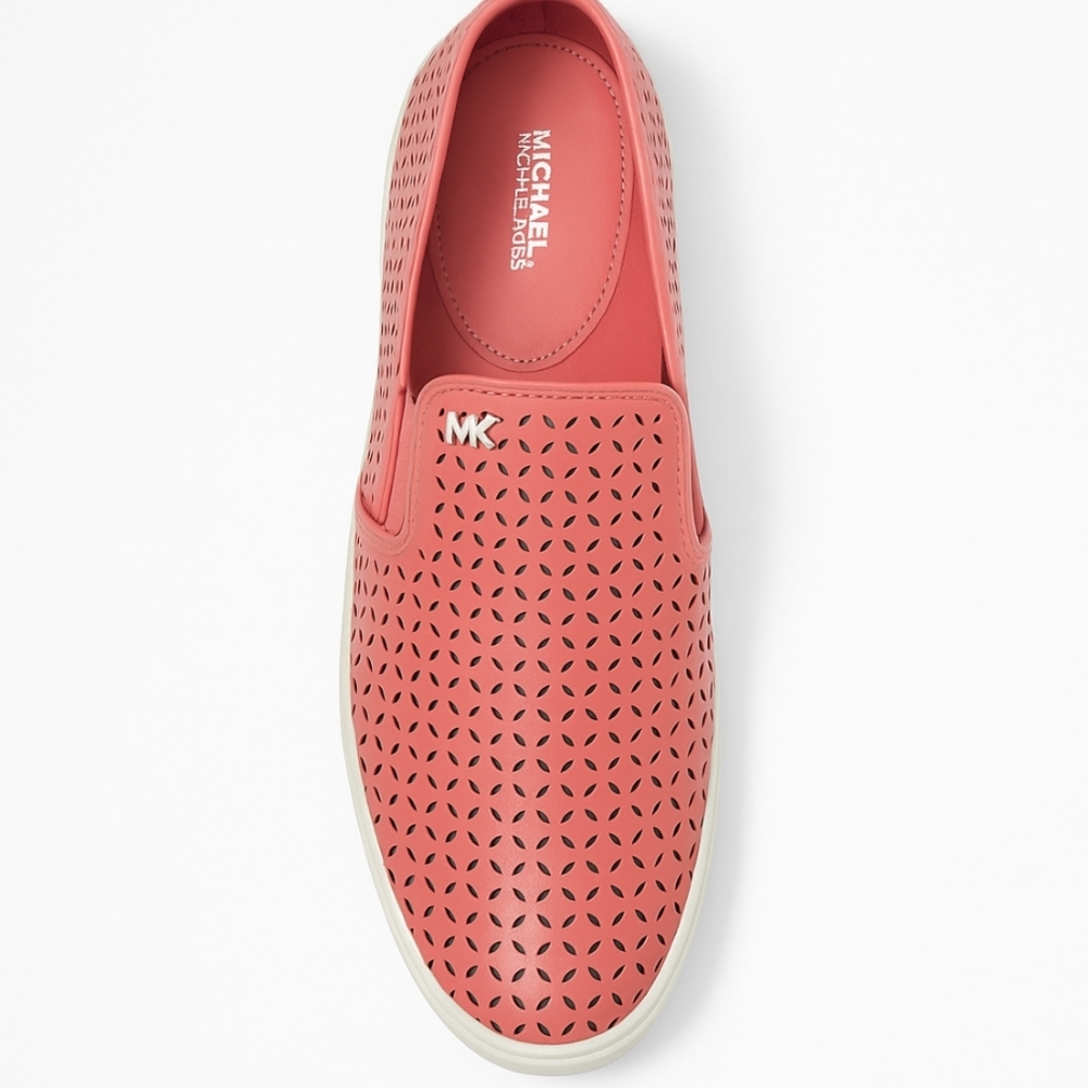 Michael Kors Pink Perforated Slip-On Shoes